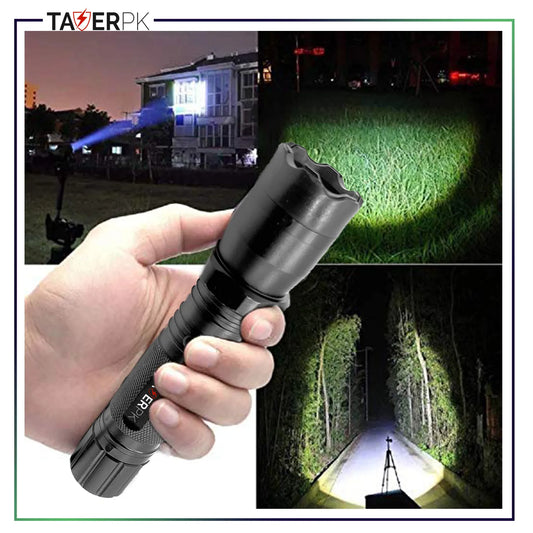 Taser TS-1801 – Aluminum Series 59 Billion Heavy Duty Stun Gun – Rechargeable with LED Tactical Flashlight