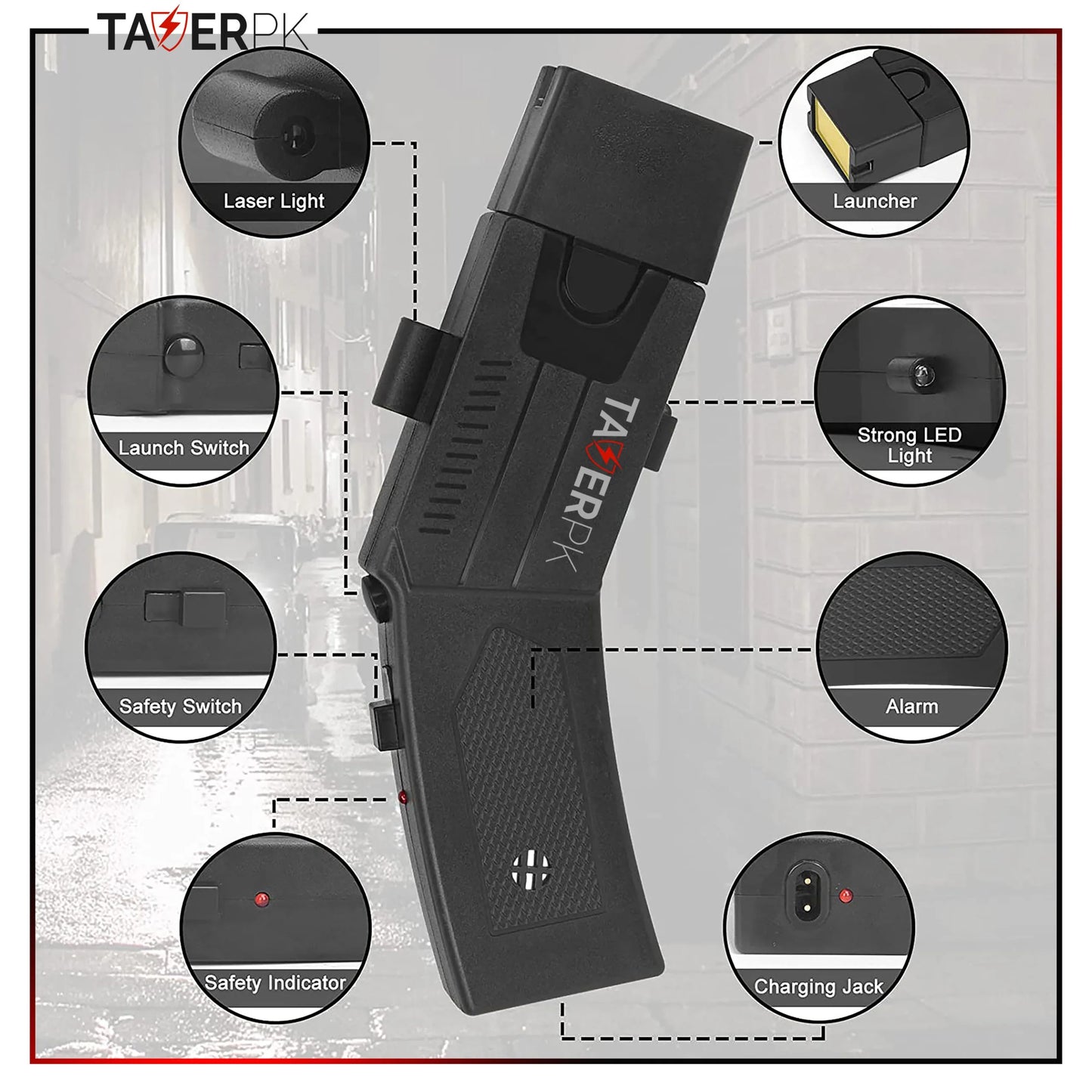 Taser TP-502 – 36 Billion Distance Shock Self Defense With Red Laser Light