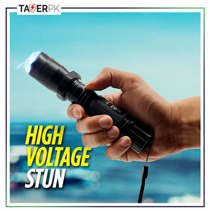 Taser TS-1801 – Aluminum Series 59 Billion Heavy Duty Stun Gun – Rechargeable with LED Tactical Flashlight