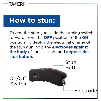 Taser TP-881 – 35 Billion Curved Stun Gun – Rechargeable with LED Flashlight