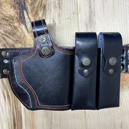 Waist Leather Handmade With Two Mag