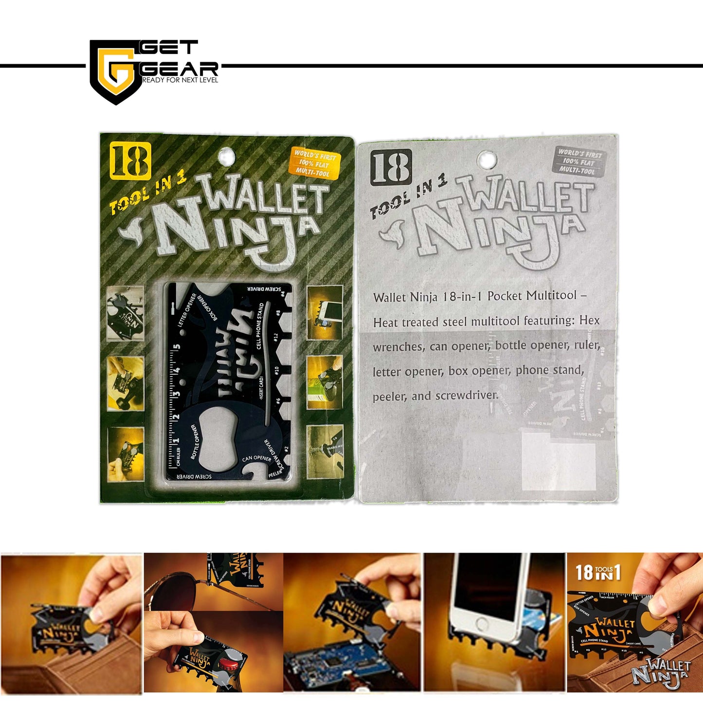 Wallet Ninja Multitool Card – 18 in 1